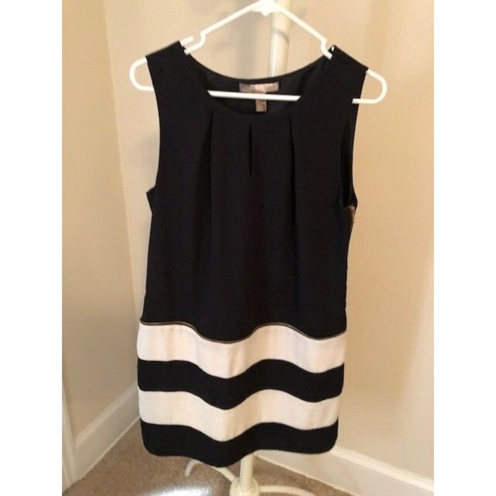 Love 21 black white zipper dress size large